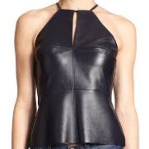 BAILEY 44 Leather Halter Top size M